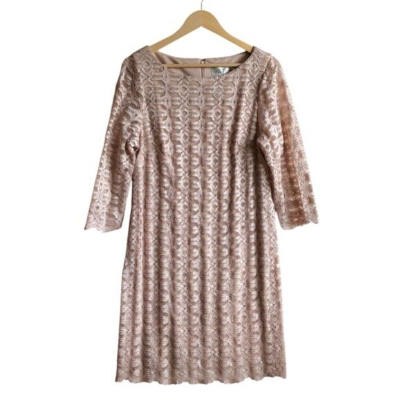 Eliza J Elegant Lace Dress Size 16 Champange - Picture 2 of 12